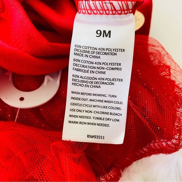 Baby Essentials | 4 Piece Santa Tutu Leg Warmer Bow Outfit NWT 9 Months - Picture 10 of 10